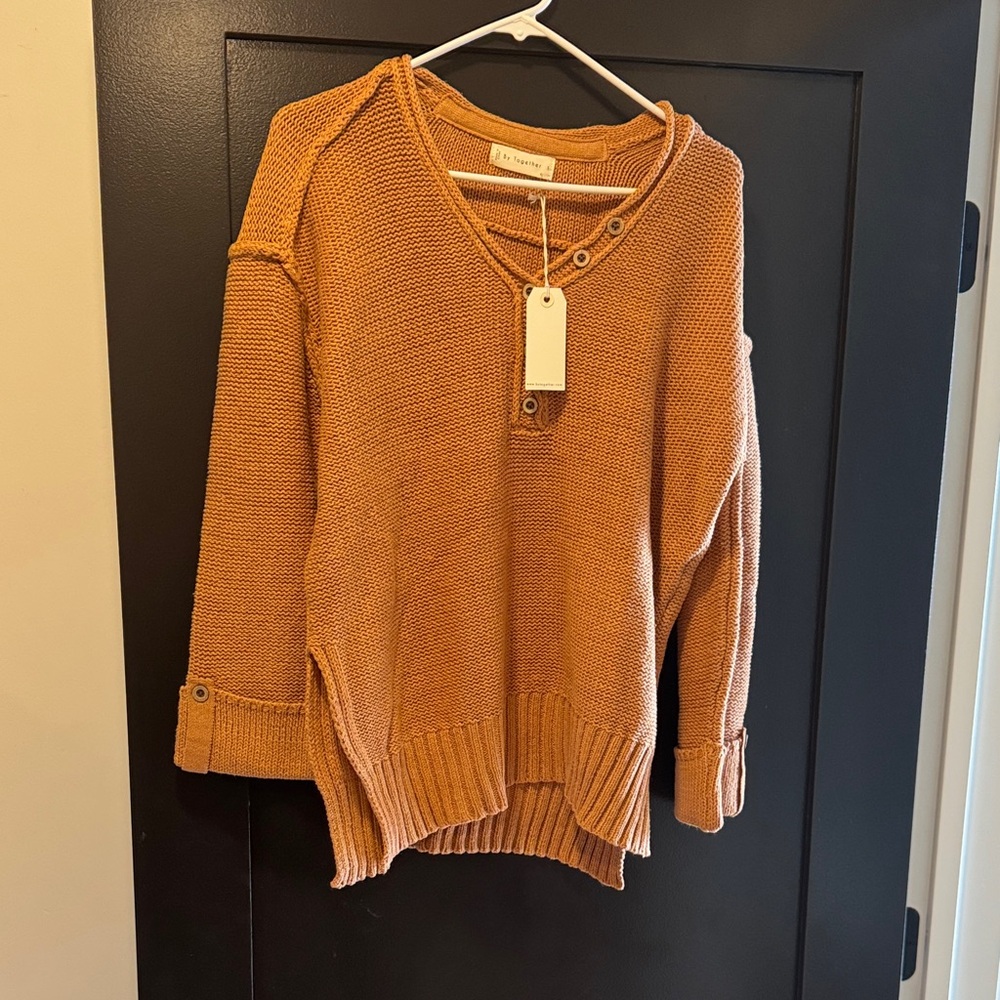 By Together Women’s V-Neck Sweater in Brown